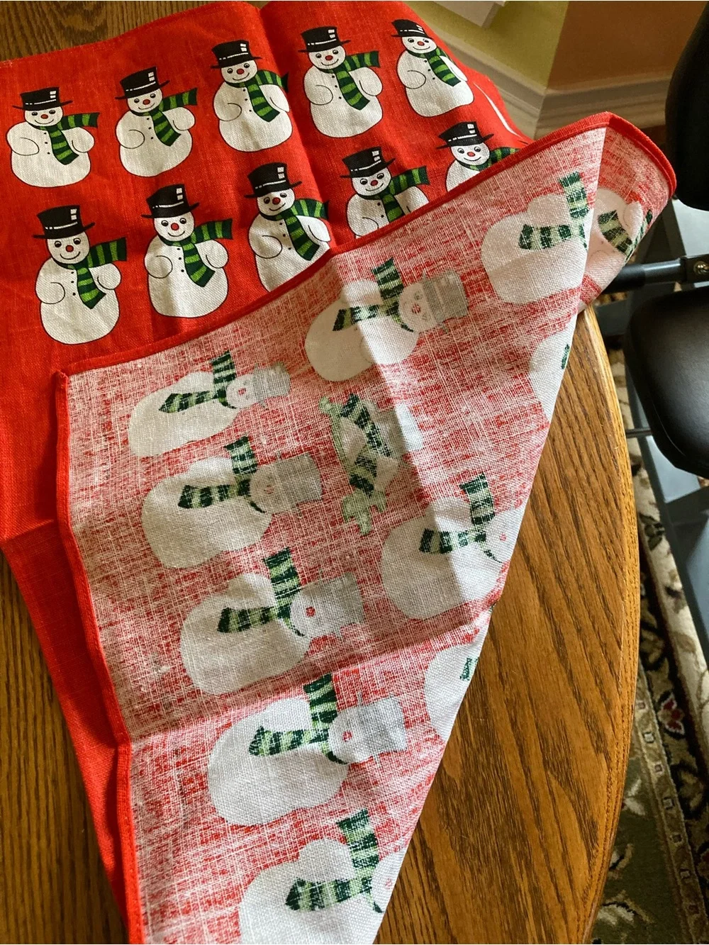 Festive Red Snowman Kitchen Towel - Holiday Linen